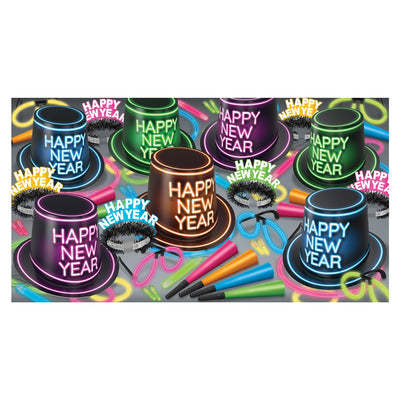 Beistle Glowing New Year Party Kit for 50 People