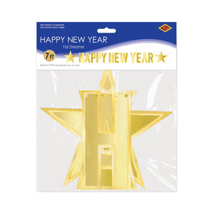 Beistle Foil Happy New Year Streamer Gold
