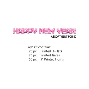 Bulk New Year's Rave Party Kit for 50 People (1 Per Case) by Beistle