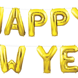 Beistle Happy New Year Balloon Streamer - Gold (Case of 6)