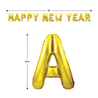 Beistle Happy New Year Balloon Streamer - Gold (Case of 6)