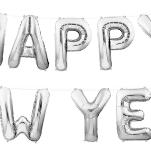 Beistle Happy New Year Balloon Streamer - Silver (Case of 6)