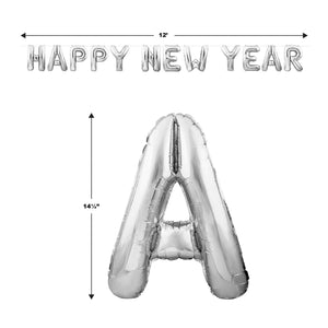 Beistle Happy New Year Balloon Streamer - Silver (Case of 6)