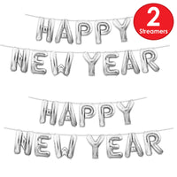 Beistle Happy New Year Balloon Streamer - Silver (Case of 6)