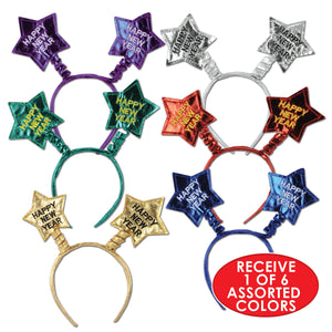 Soft-Touch Happy New Year Star Boppers - assorted colors