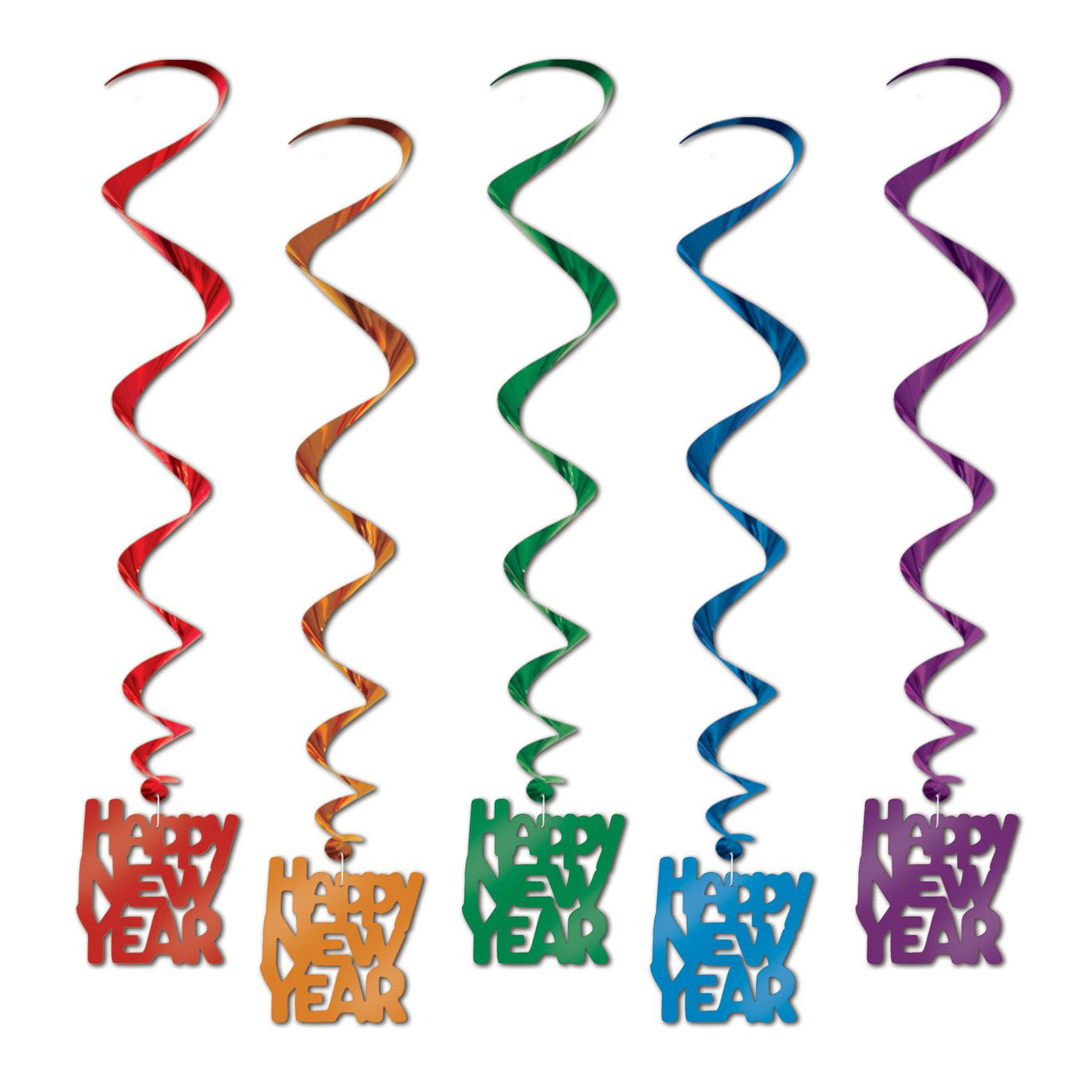Beistle Happy New Year Whirls Assorted colors (5/Pkg)
