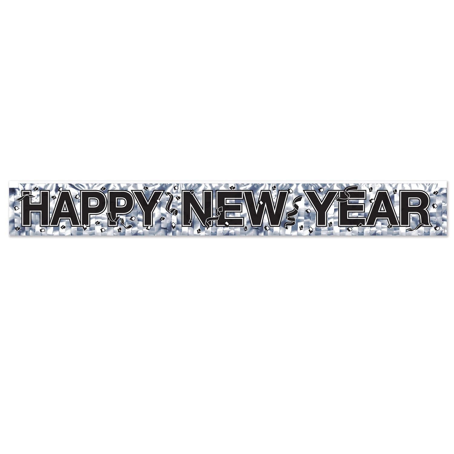 Beistle Metallic "Happy New Year" Fringe Banner - 8 Inches X 5 Feet, Party Decoration