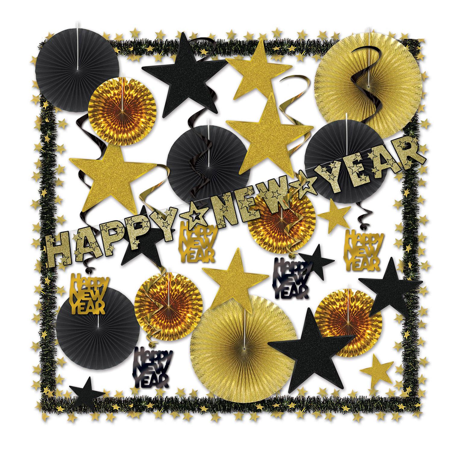 Beistle Glistening Gold New Year's Eve Decorating Kit