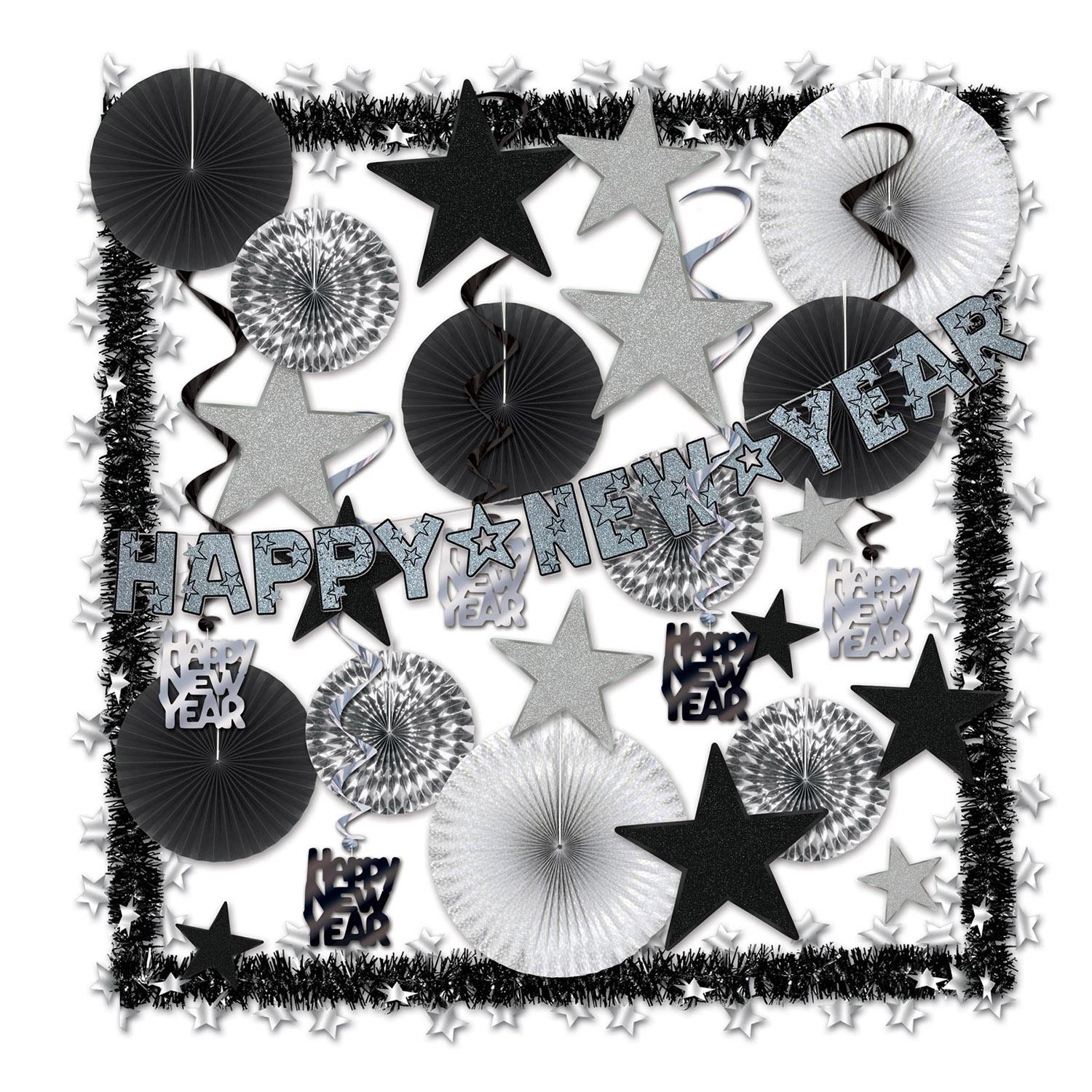 Beistle Shimmering Silver New Year's Eve Decorating Kit
