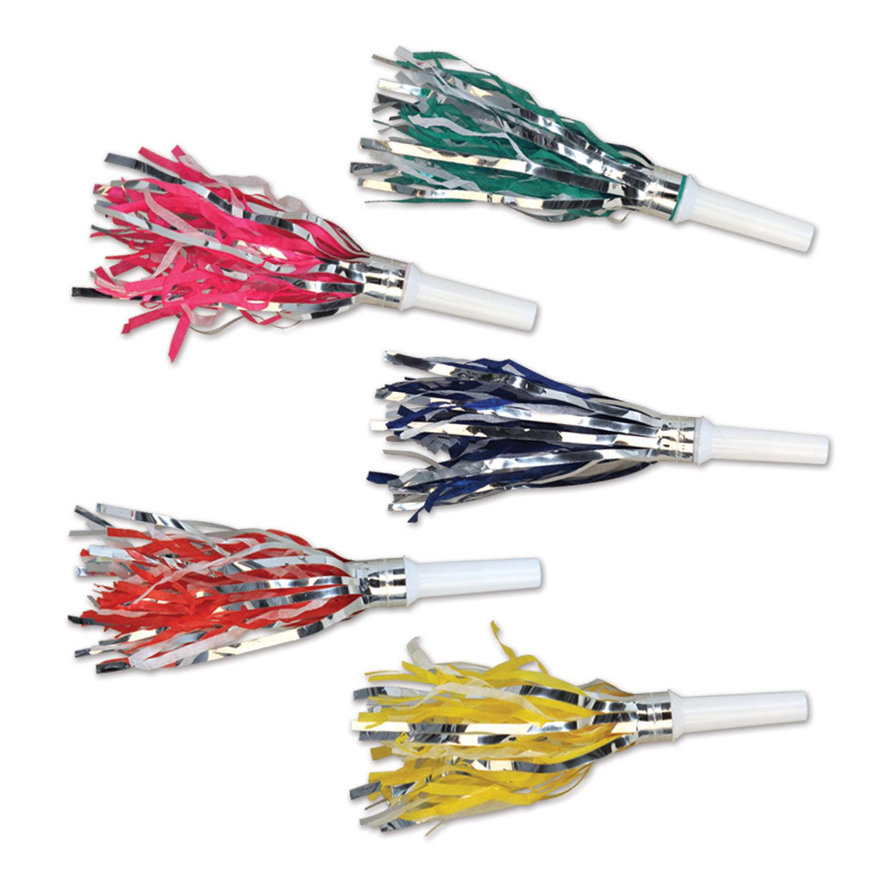 New Year's Eve Fringed Trumpet Noisemakers assorted colors (100/Case)