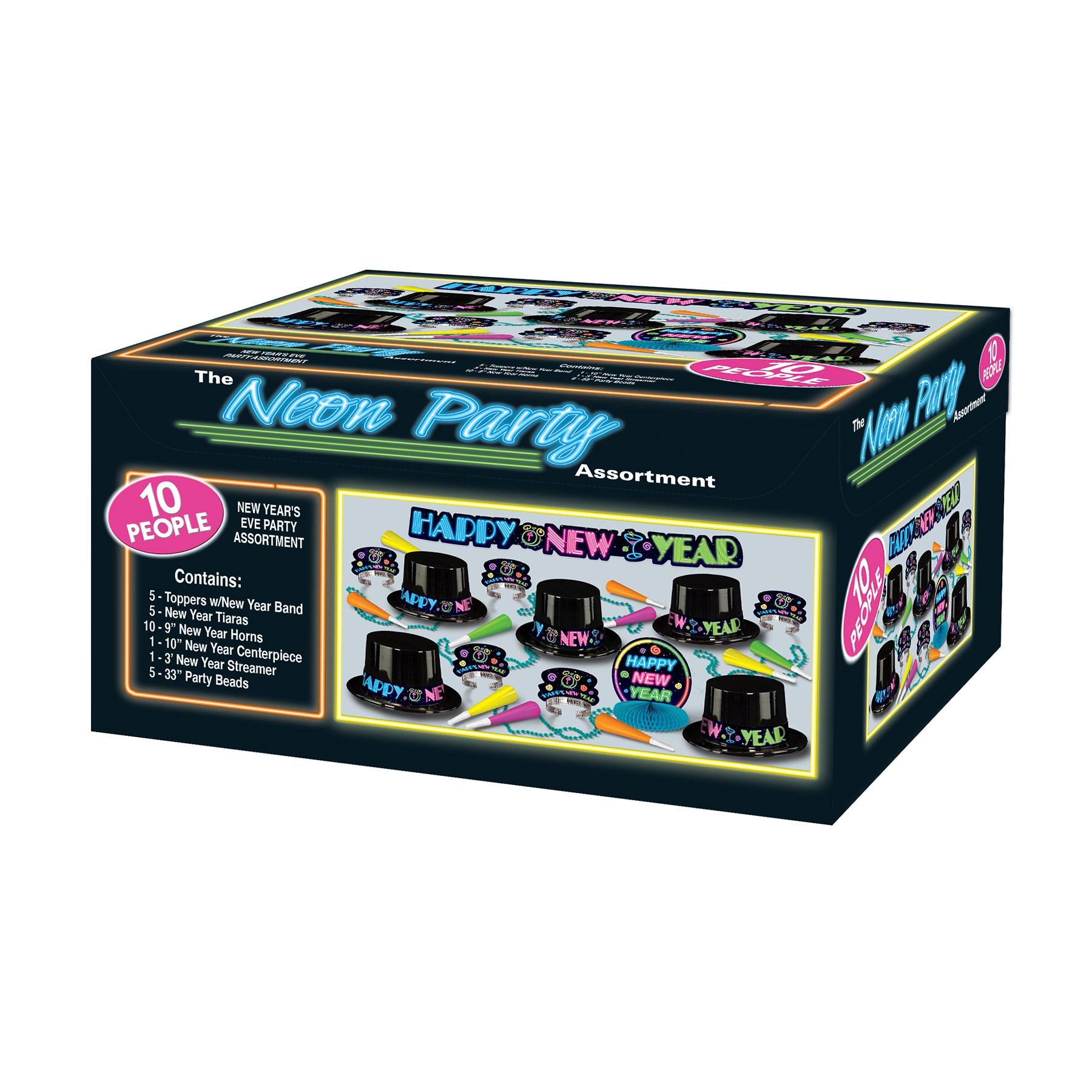 Beistle New Year's Eve Neon Party Kit for 10