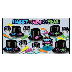 Beistle New Year's Eve Neon Party Kit for 10