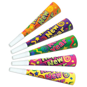 Beistle Color-Brite New Years Party Horns