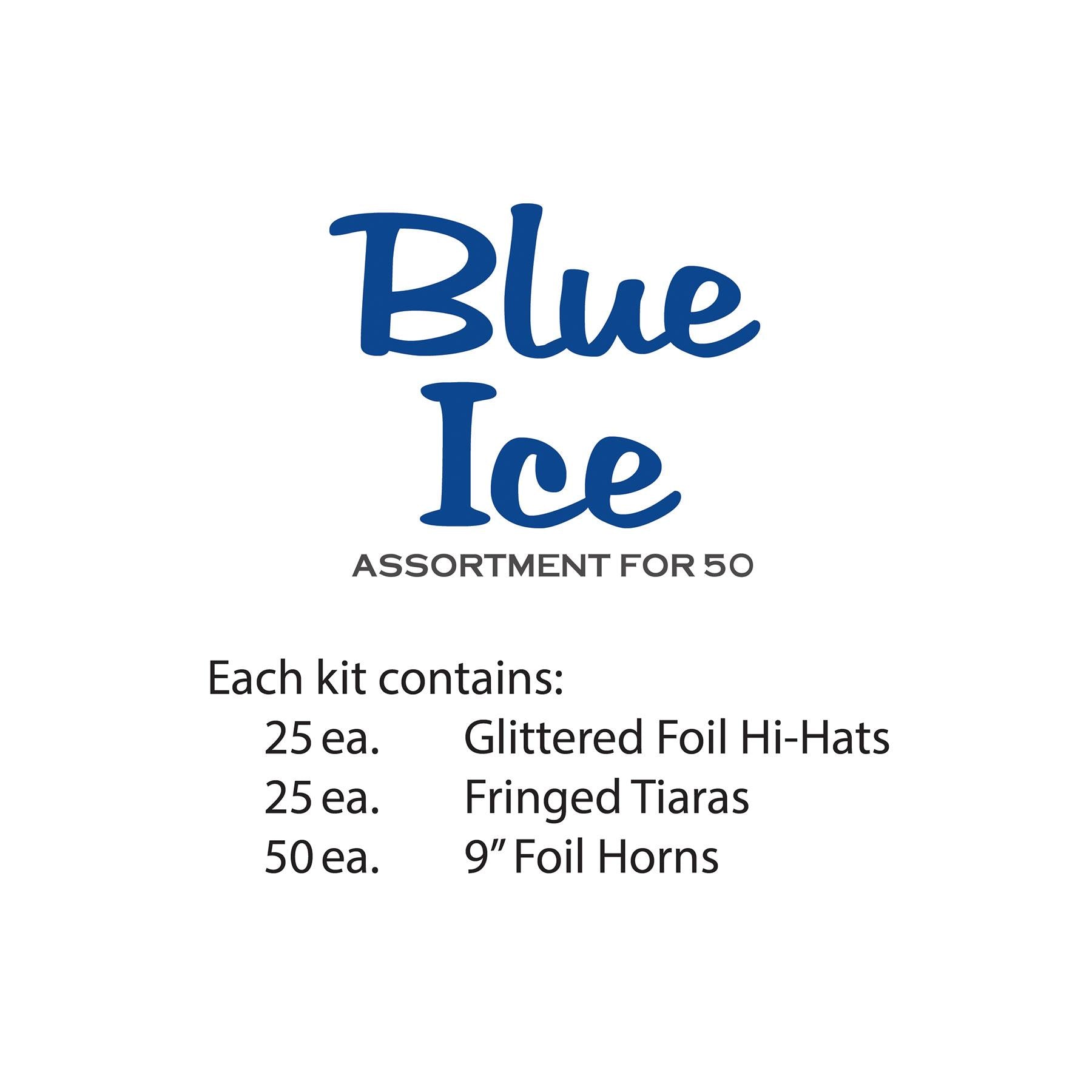 Beistle Blue Ice New Year's Eve Party Kit for 50 People
