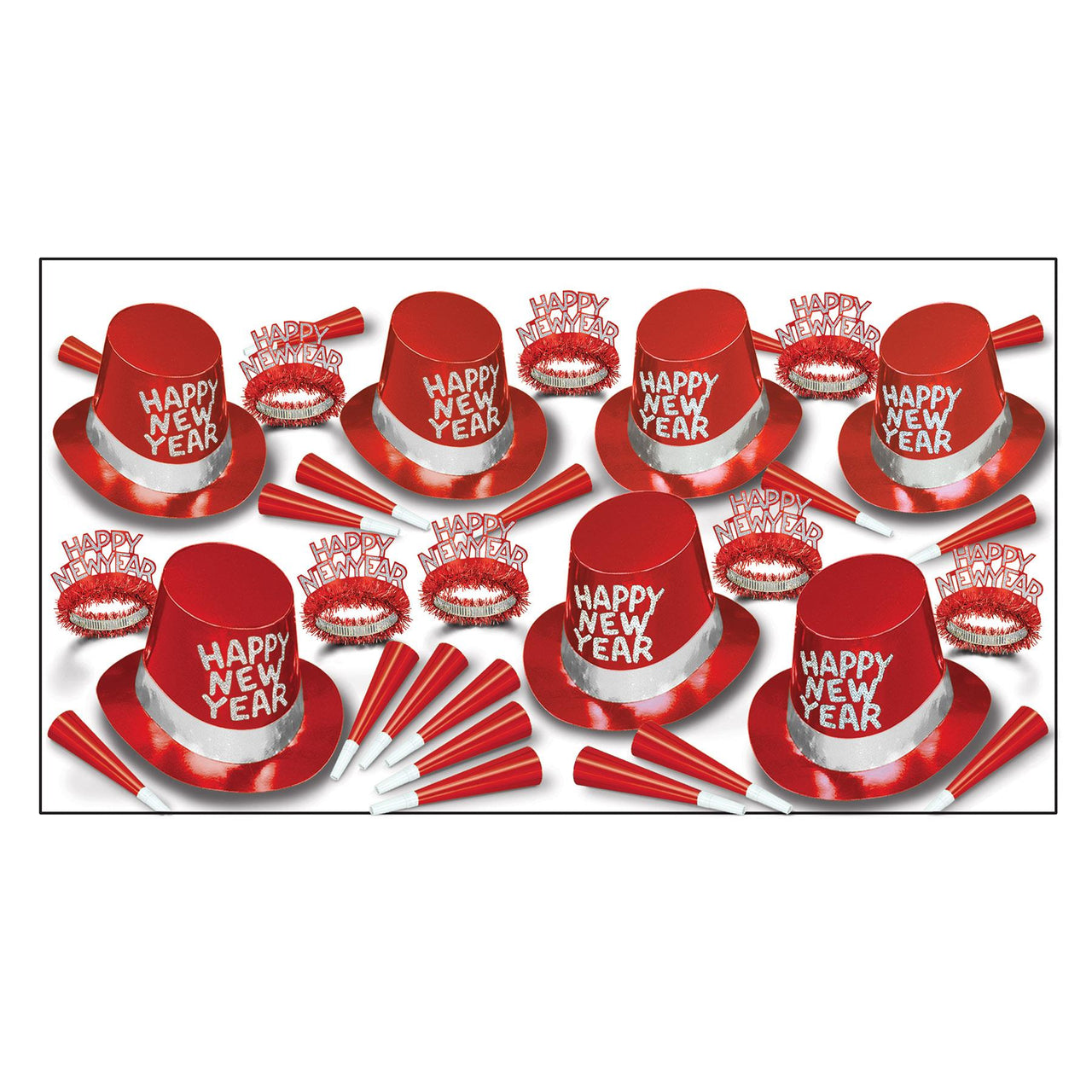 Beistle Simply Red New Year's Eve Party Kit for 50 People