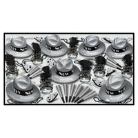 Beistle Silver Swing New Year's Eve Party Kit for 50 People