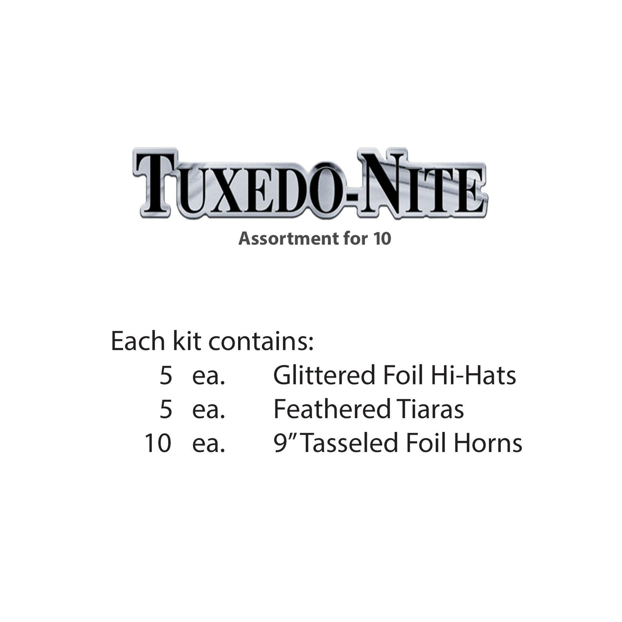 Tuxedo-Nite New Year's Eve Party Kit for 10 People