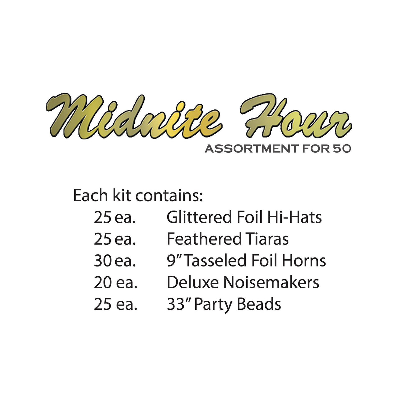 Midnite Hour New Year's Eve Party Kit for 50 People