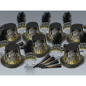 Silver & Gold Cheers To New Year Eve Party Kit for 50 People