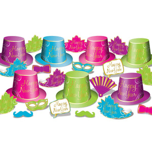 Beistle Simply Paper New Year Party Kit for 50- Multicolor