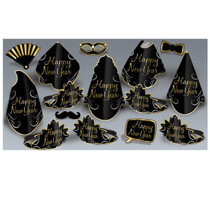 Simply Paper New Year Party Kit for 10- Black and Gold