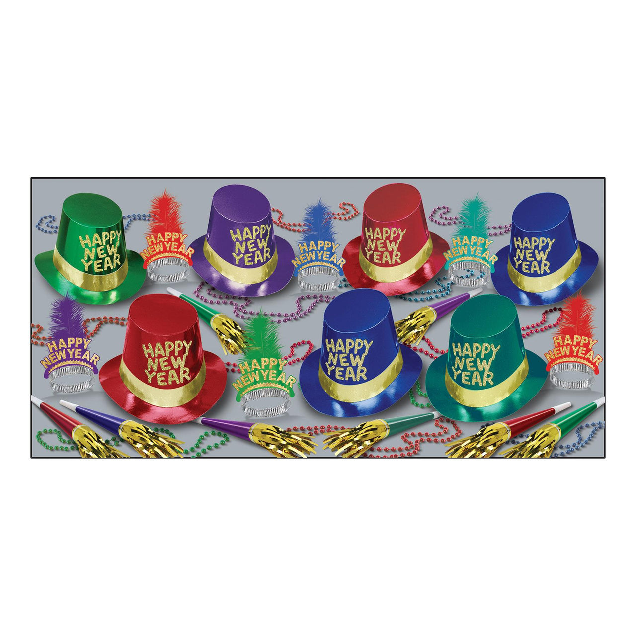 Beistle Gold Coast New Year's Eve Party Kit for 50 People