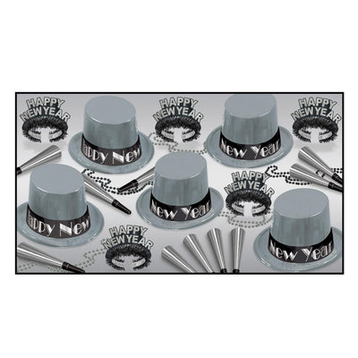 Beistle New Year's Eve Simply Silver Party Kit for 10