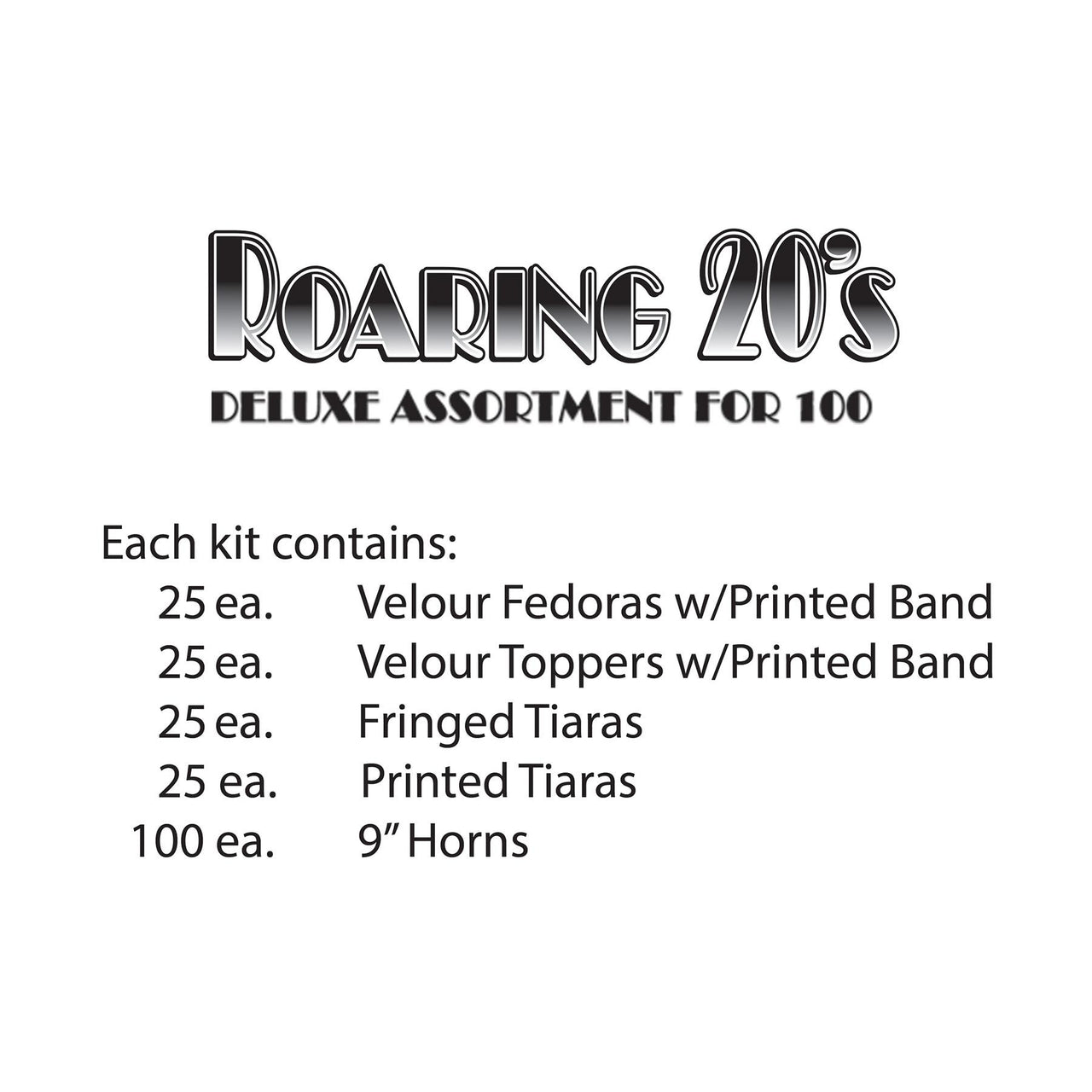 Roaring 20's New Years Eve Party Kit for 100 People