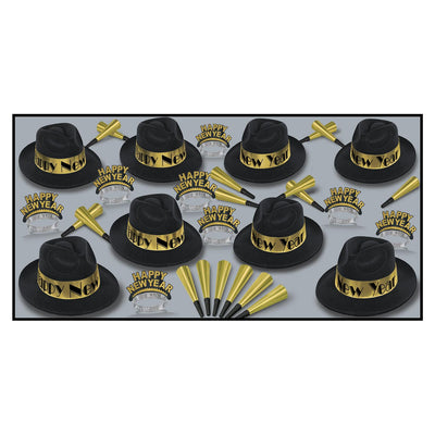 Beistle Swing Gold New Year's Eve Party Kit for 50 People
