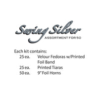 Silver Swing New Years Eve Party Kit for 50 People