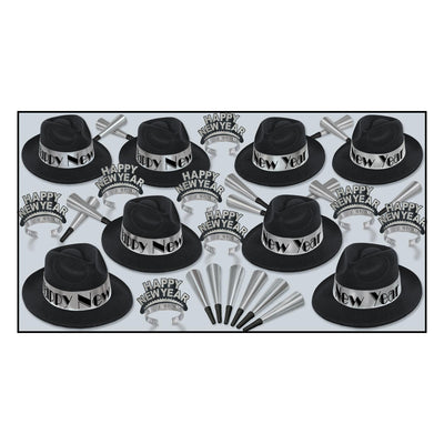 Beistle Swing Silver New Year's Eve Party Kit for 50 People