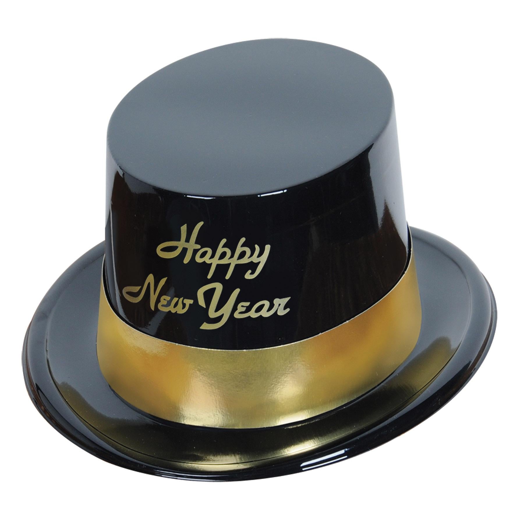 Beistle New Year's Eve Gold Legacy Topper Hat black & gold
