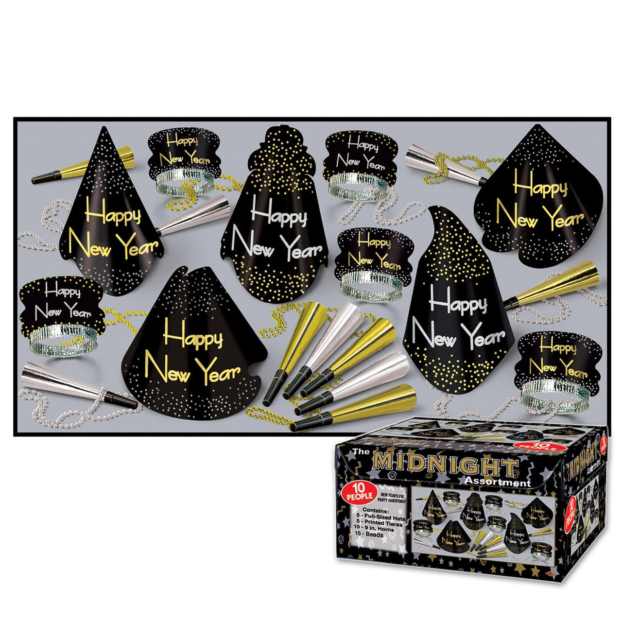 Beistle Midnight New Year's Eve Party Kit for 10