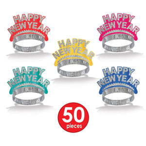 Happy New Year Tiaras - assorted colors