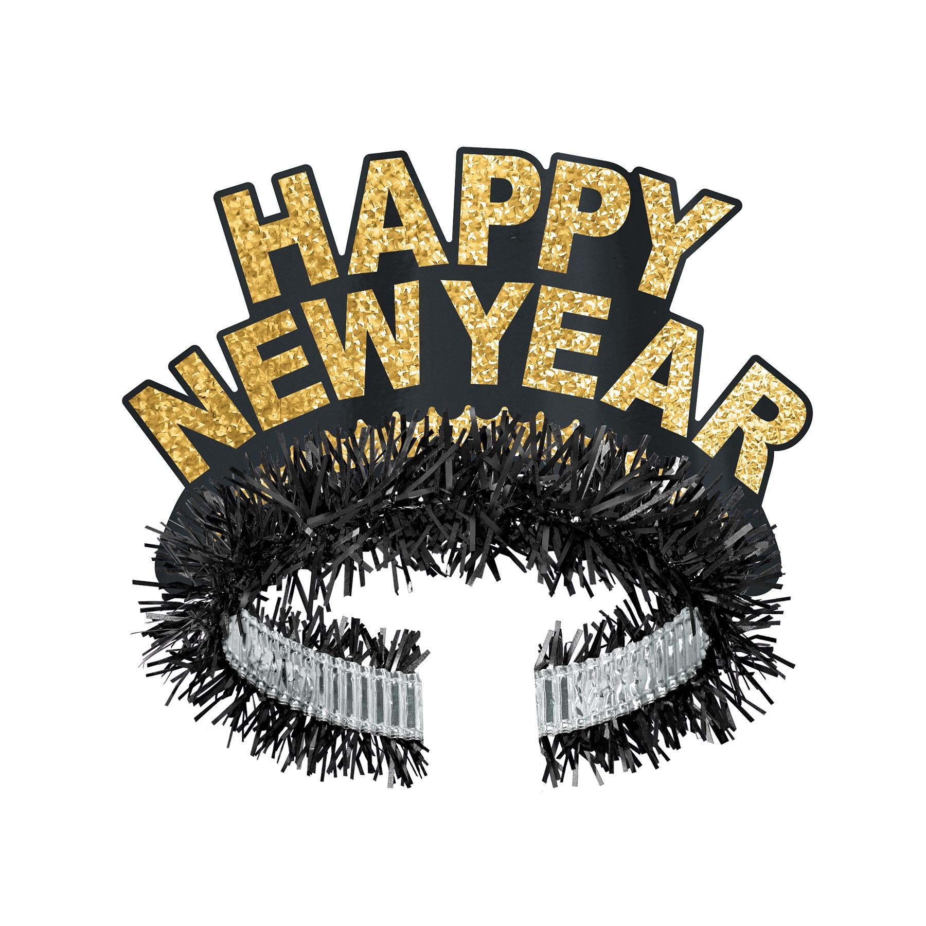 Beistle Black & Gold Happy New Year Regal Tiara