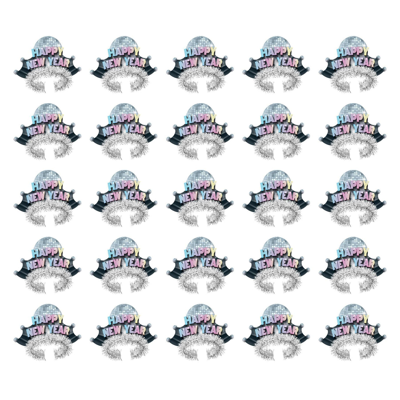 Disco Fever Tiaras, party supplies, decorations, The Beistle Company, New Years, Bulk, Holiday Party Supplies, Discount New Years Eve 2017 Party Supplies, 2017 New Year's Eve Stuff to Wear, New Year's Eve Hats and Tiaras