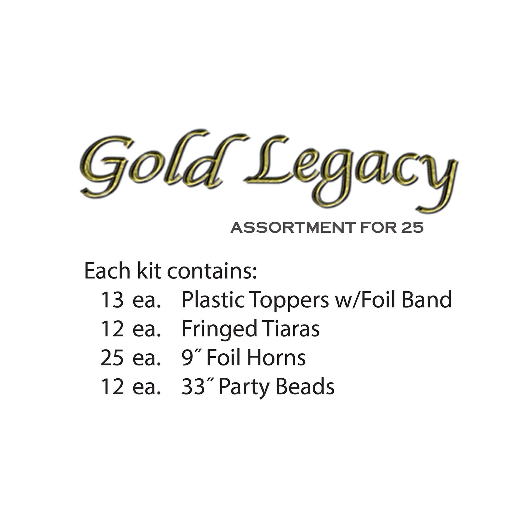 Beistle Gold Legacy New Year's Eve Party Kit for 25 People