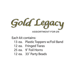 Gold Legacy New Year's Eve Party Kit for 25 People