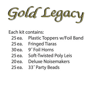 Gold Legacy New Year's Eve Party Kit for 50 People