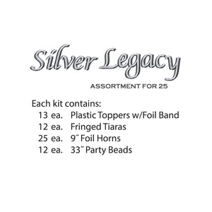 Bulk Silver Legacy Party Kit for 25 People (1 Per Case) by Beistle