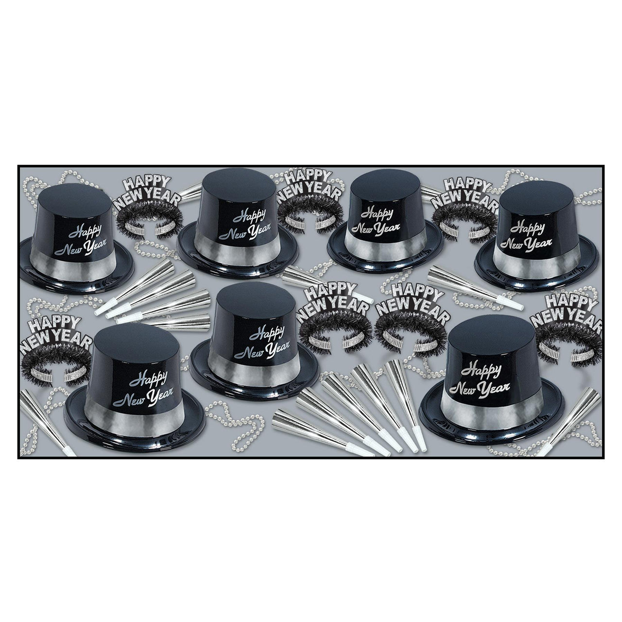 Beistle New Year's Eve Silver Legacy Party Kit for 25 People