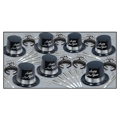 Beistle New Year's Eve Silver Legacy Party Kit for 25 People