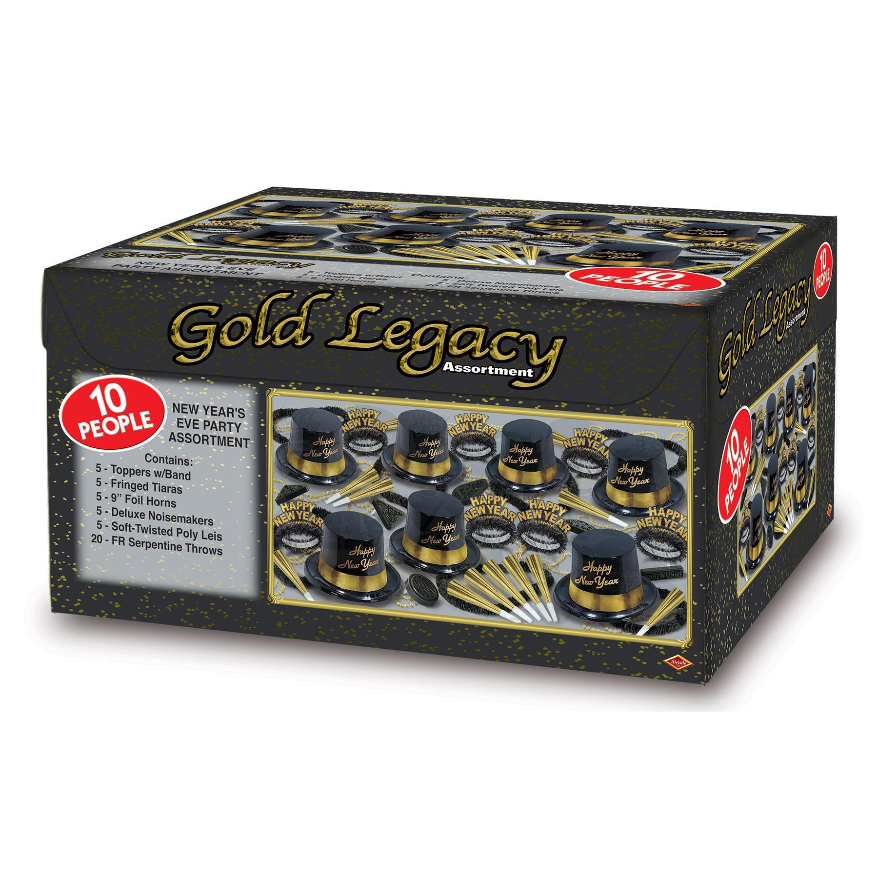 Beistle New Year's Eve Gold Legacy Party Kit for 10