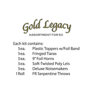 Gold Legacy New Year's Eve Party Kit for 10 People