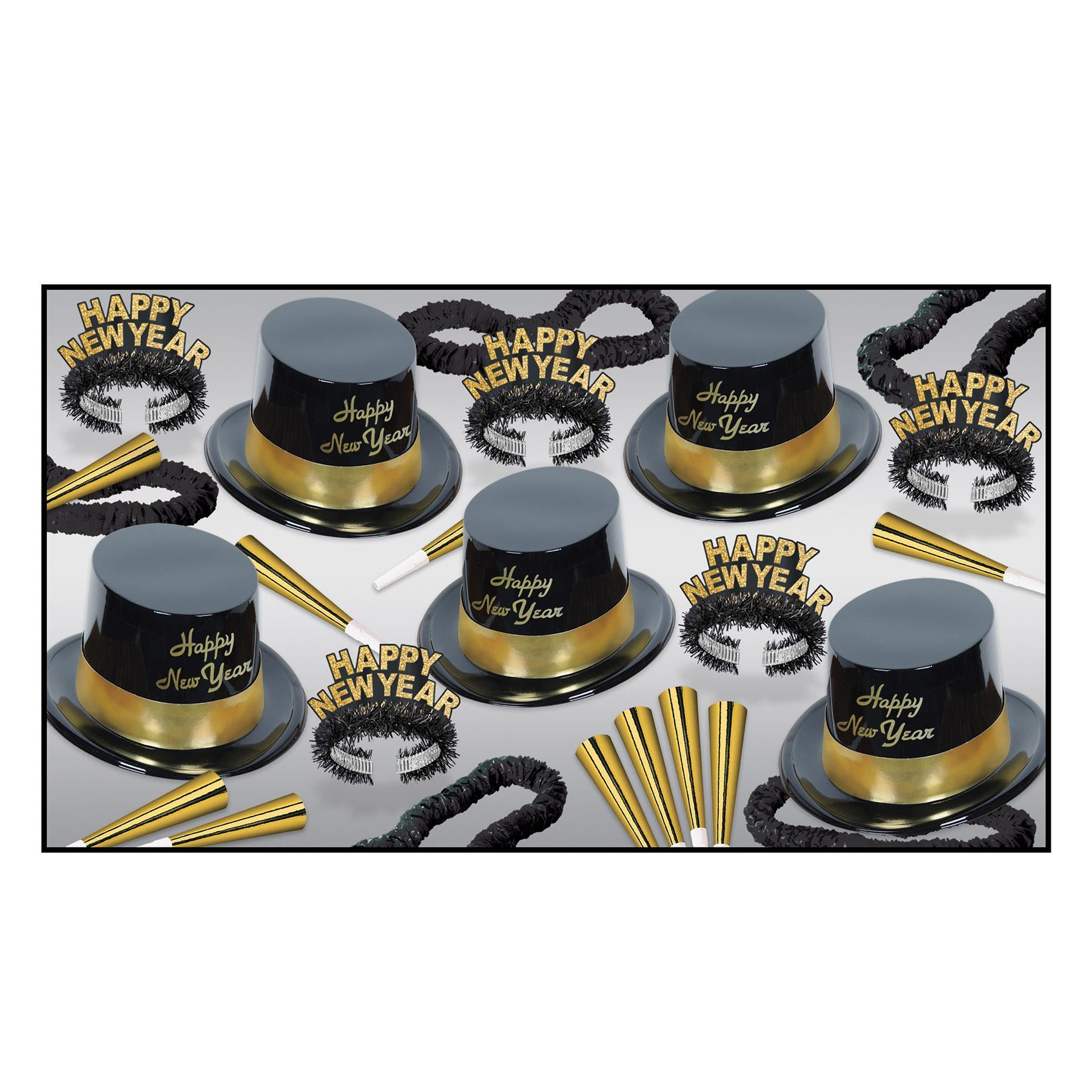 Beistle New Year's Eve Gold Legacy Party Kit for 10
