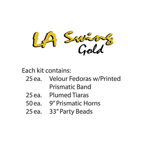 LA Swing Gold New Year's Eve Party Kit for 50 People
