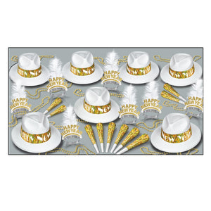 Beistle LA Swing Gold New Year's Eve Party Kit for 50 People