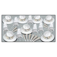 LA Swing Silver New Year's Eve Party Kit for 50 People