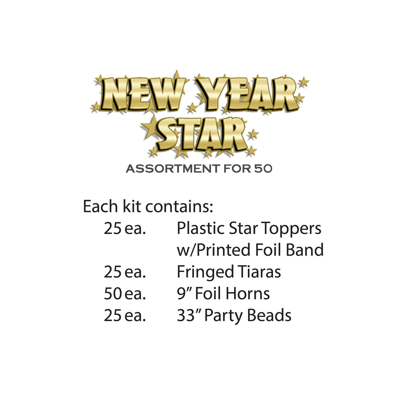 Gold New Year Star Party Kit for 50 People