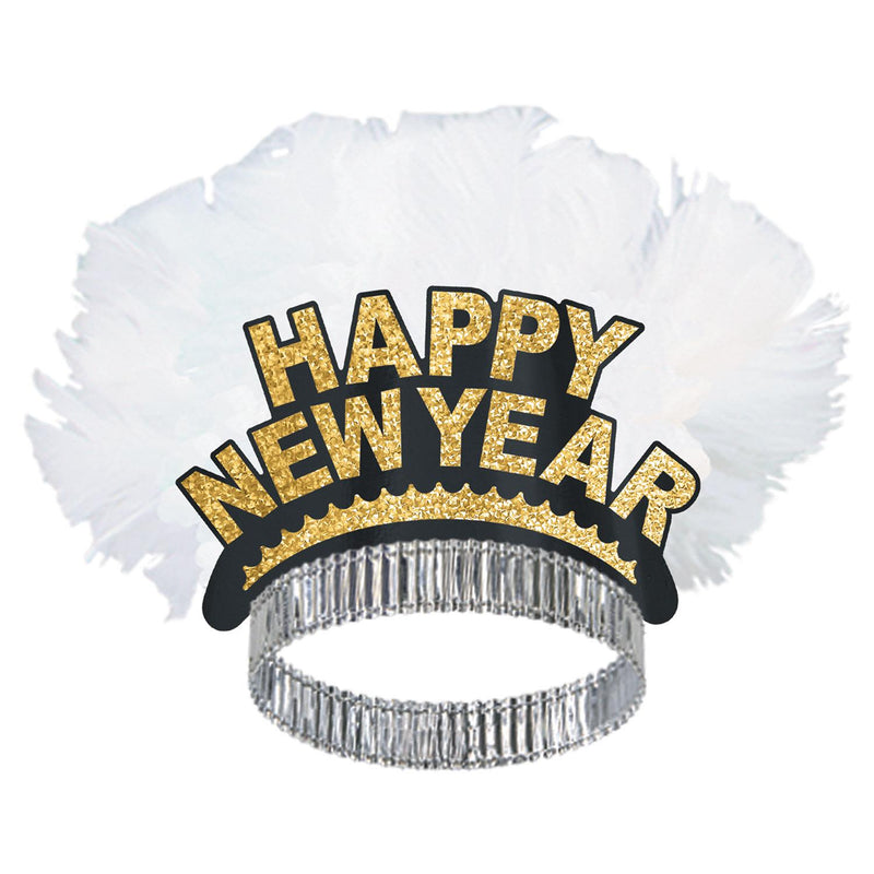 Beistle Happy New Year Bird Of Paradise Tiara - black & gold